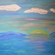 Abstract_sunset_over_the_water_ii_card