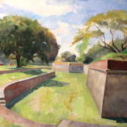 Dry_moat__fort_jay__governor_s_island__36_x_44_inches__oil_on_linen_card