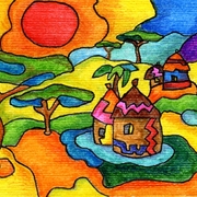 African_village_card