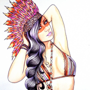 Electricelaineheaddressselfportrait_card