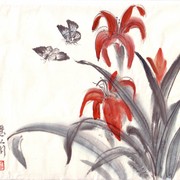 Ch-47-mini_orange_lily_with_butterflies_card