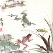 Ch-77-frogs___grass_hopper_card