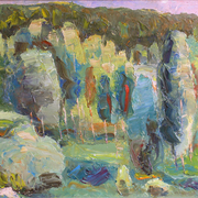 Birches_at_the_sunset