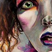 2007__clowns__oil_pastels___the_shock_of_colour___detail_2_card
