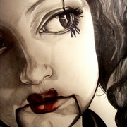 2008__clowns__pencils___aquarelles___without_the_ventriloquist_she_has_no_voice___detail_3_card