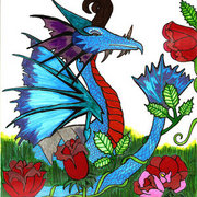 Dragon_rose_garden_by_mercymoon_card