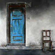 The_blue_door__2008__-_36_in_x_36_in_card