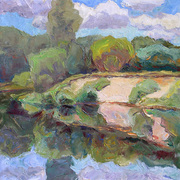 The_cloudy_river_study_card