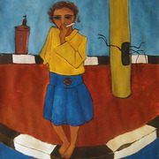 People_in_the_city-girl_with_cigarette_card