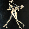 黑色背景中的二人戏--探戈__布面油画180x145cm_2008