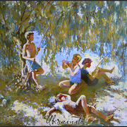 Summertime_melody__oil_painting_80x85_cm_1996__card