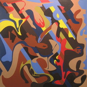 Living_fossils_vinyl_and_acrylic_on_panel_45x45