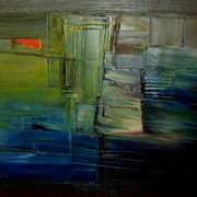 Observing_the_blue_60cmx60cmx5cm_oil_card
