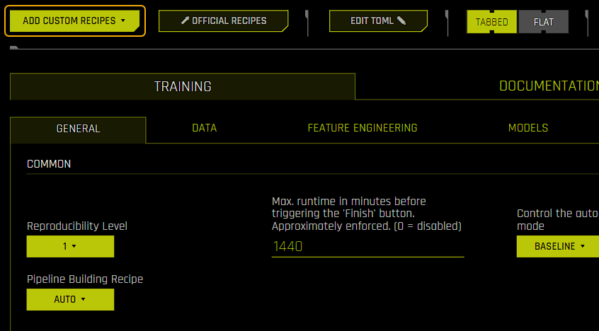 Add custom recipes from the Expert Settings window