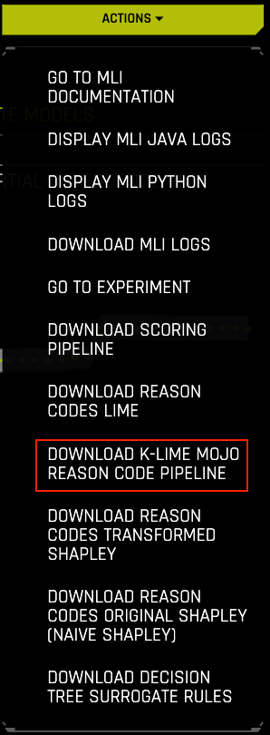 Download k-LIME MOJO button