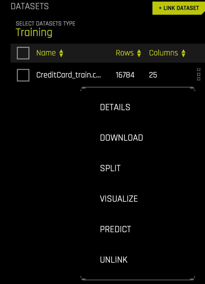 Link dataset options