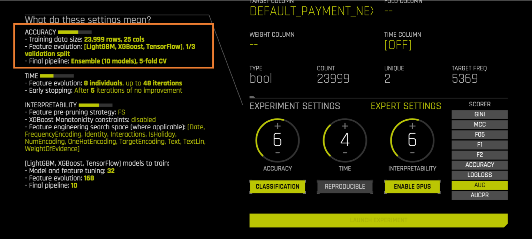 TensorFlow models in experiment preview
