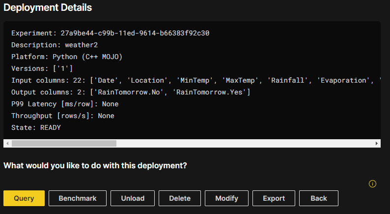 Driverless AI Deployment Wizard