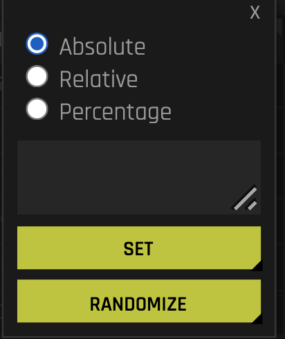 Sensitivity Analysis column actions