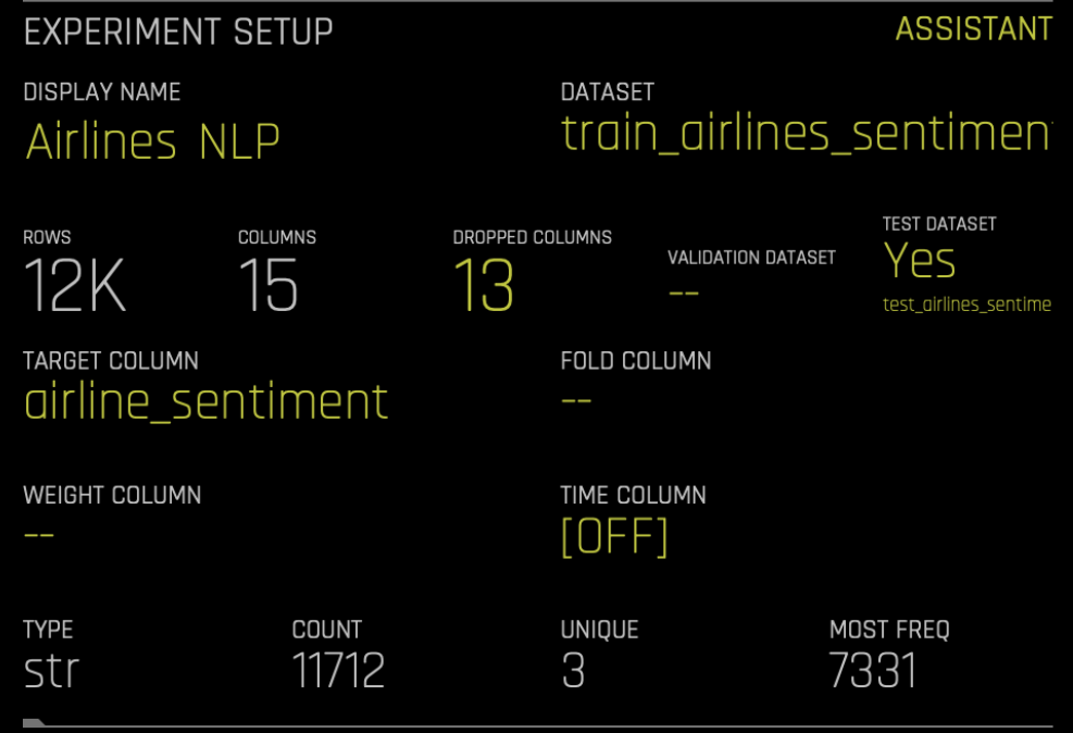 Example experiment settings