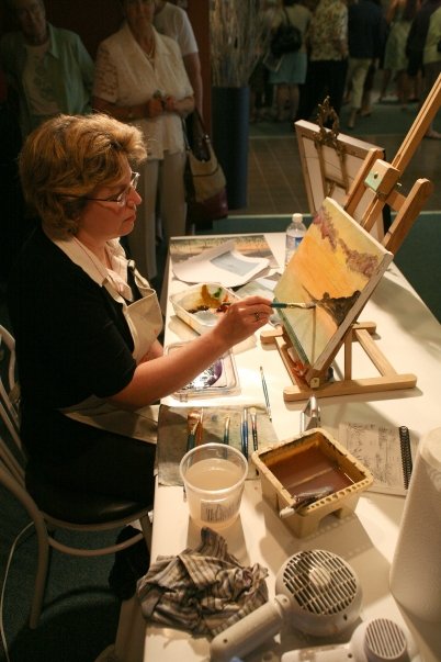 Painting ing the 2008 AWB Quickdraw Cindy Sorley-Keichinger