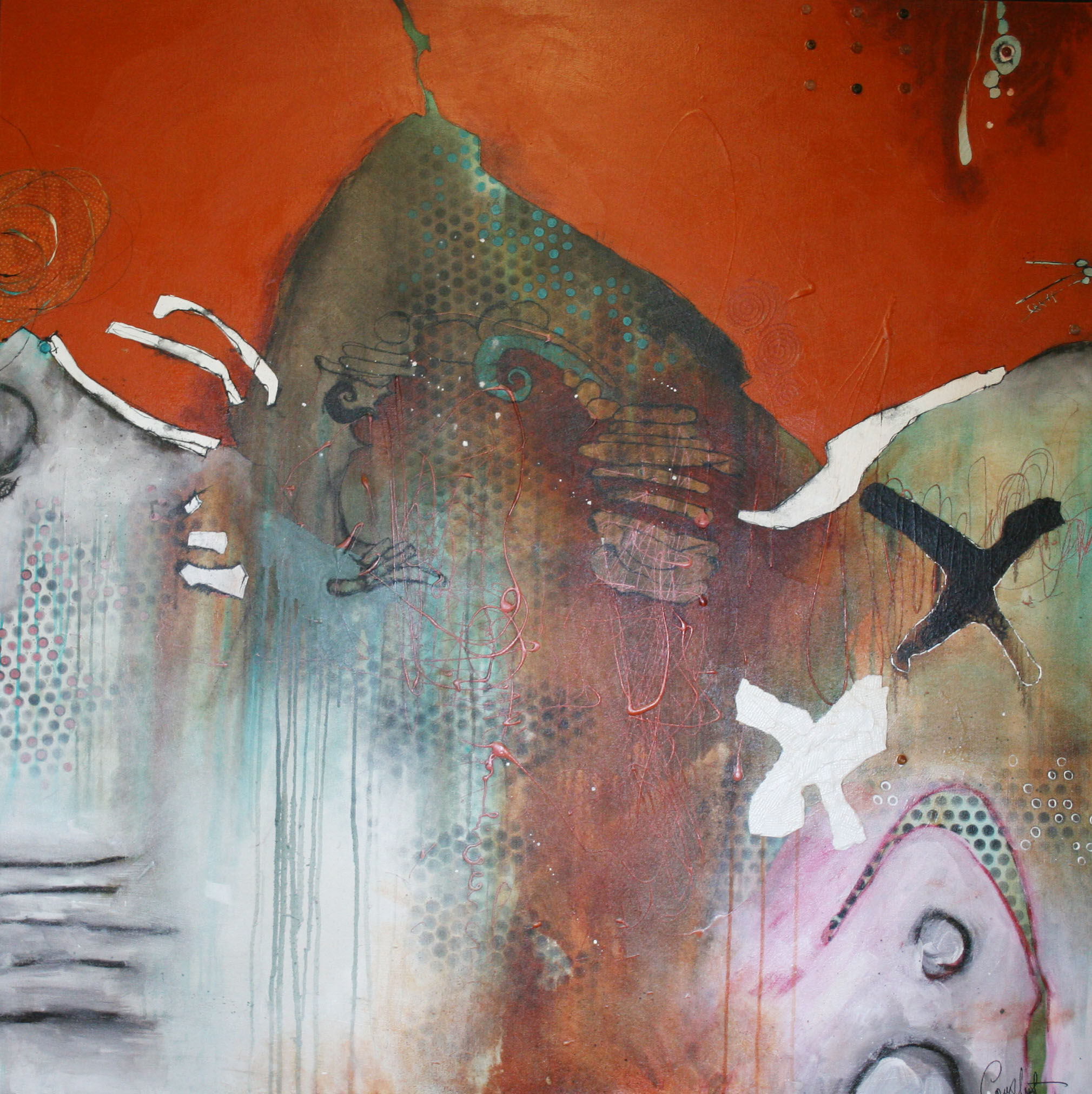 friends mixed media on canvas