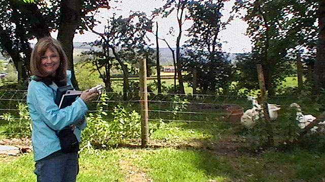 Jane in Donegal with sketchbook