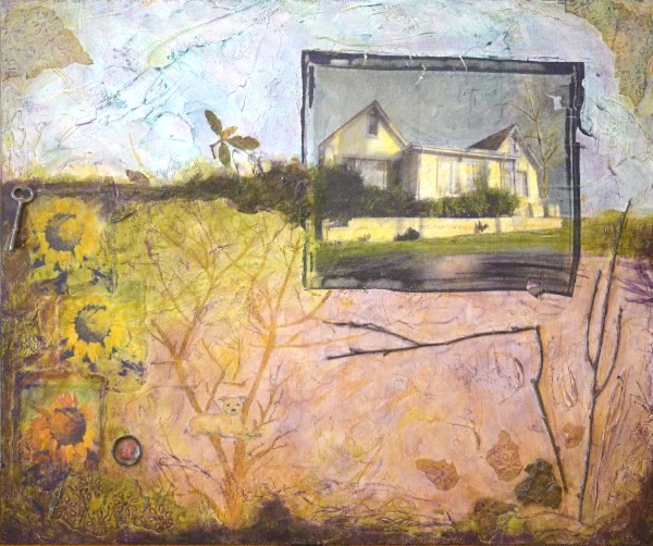 Bird House #3 mixed media assemblage by Judith Monroe