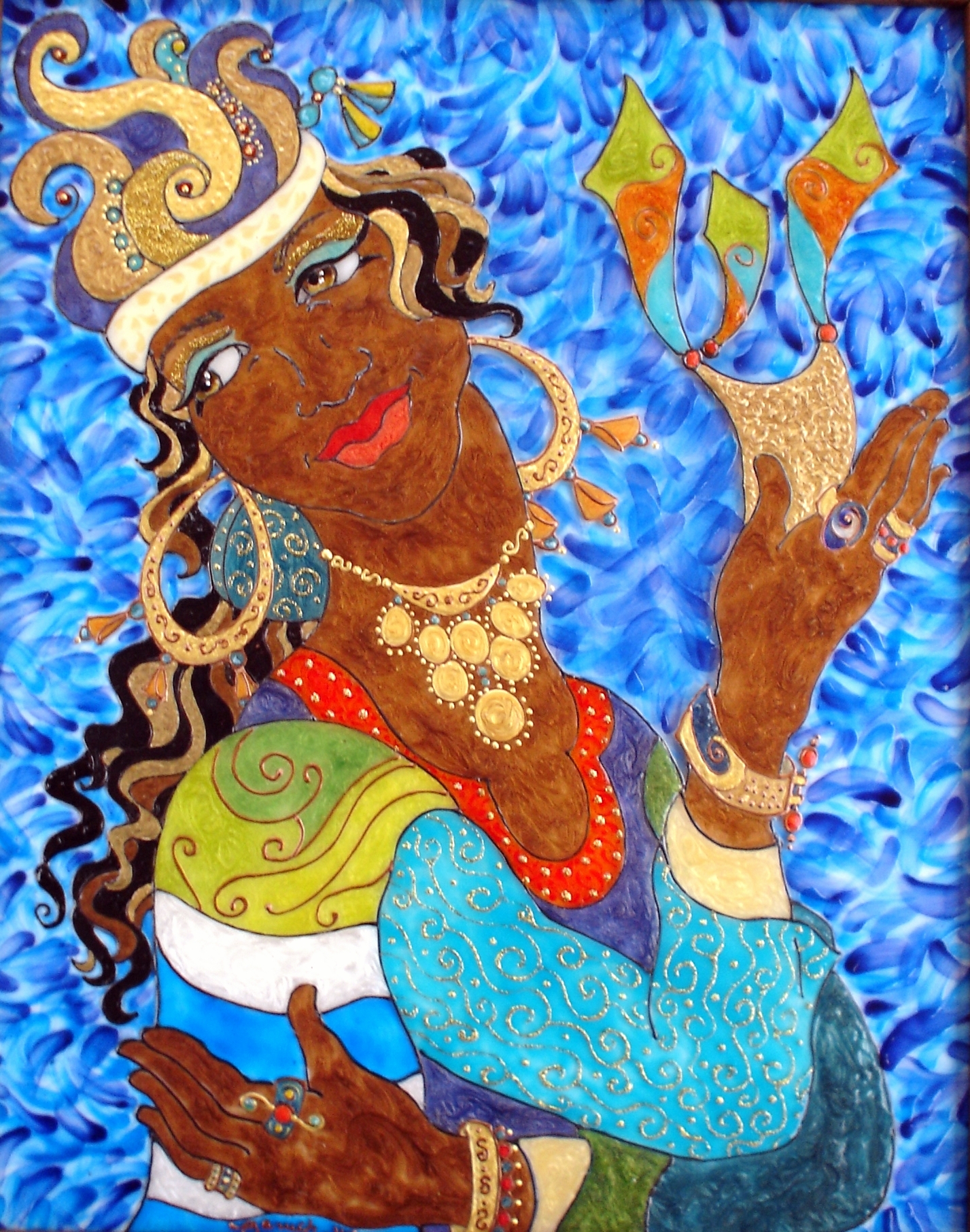 The Queen of Sheba travels to see King Solomon