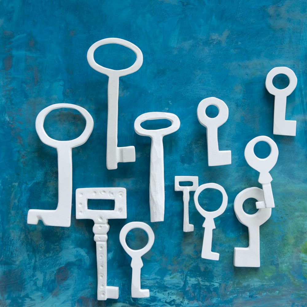 stone keys interior Detail, hand carved keys