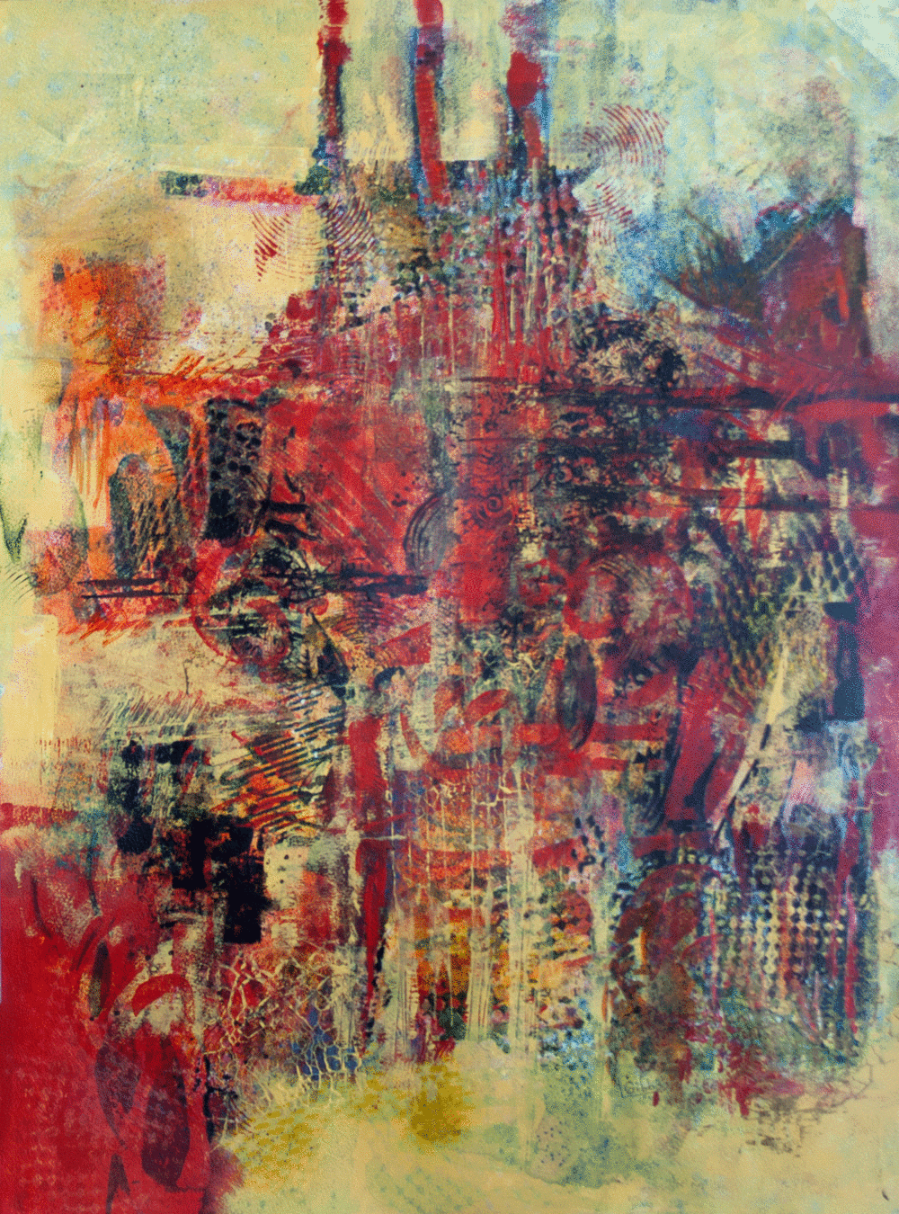 Sunlit Passage Mixed media on paper