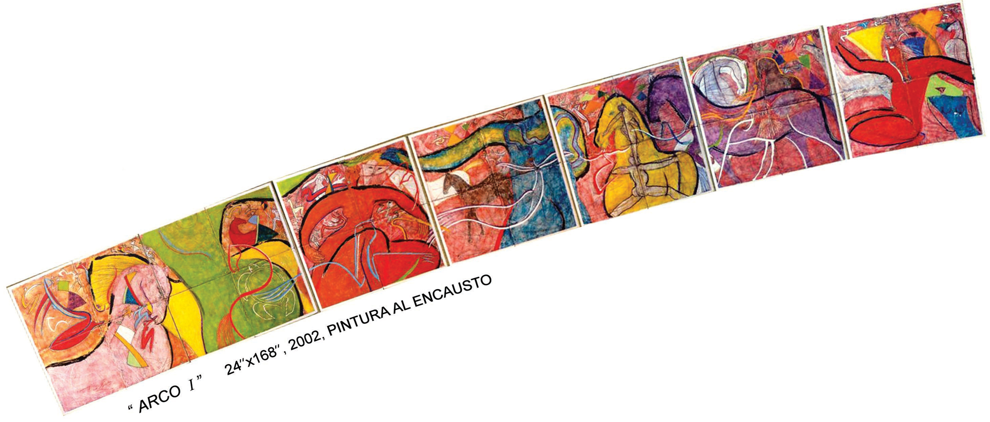 Arco I, Encaustic, 24 x 168, 2002