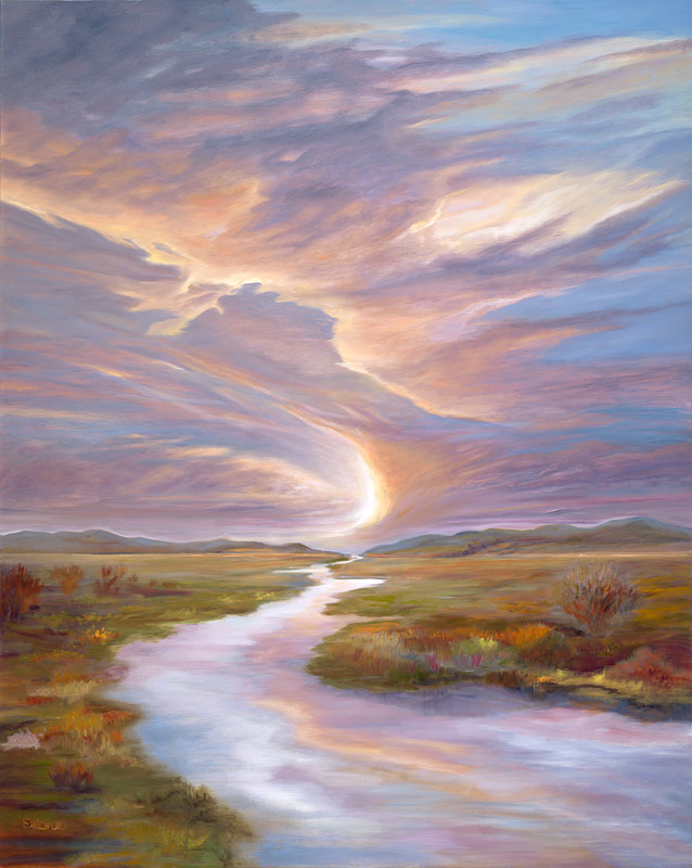 California Wetlands, Landscape, Dramatic Sky at Sunset