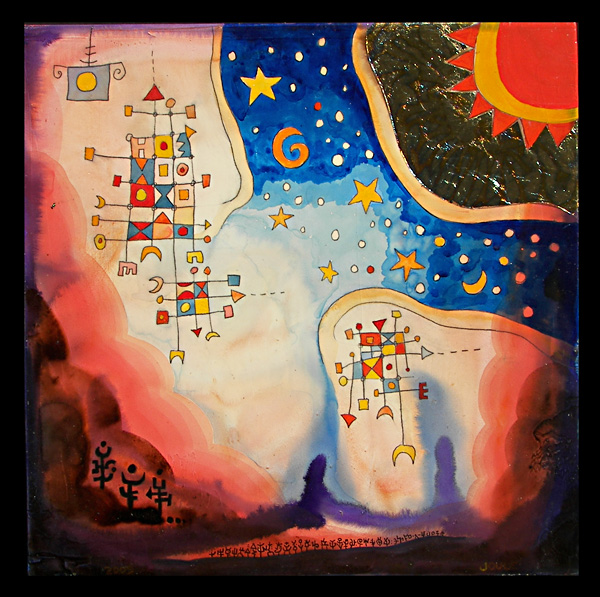 LOOKING FOR TIME 12' X 12 ACRYLIC PAINTING