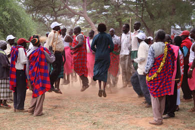 Endorois celebration on the banks of Lake Bogoria in Kenya's Rift Valley. This ritual marks their return home following an absence through eviction lasting 30 years. © Survival