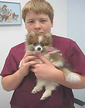 Caleb holding Mercedes