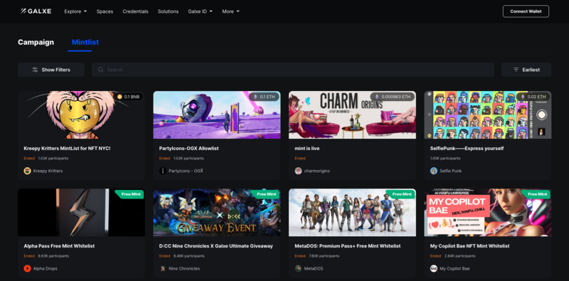 Galxe Mintlist