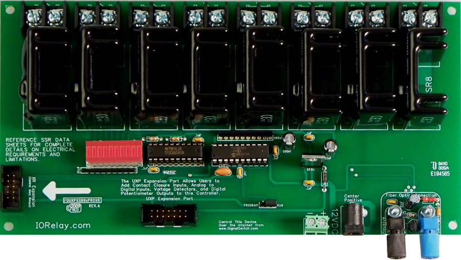 Fiber Optic 8Channel Solid State Relay Controller + UXP Expansion Port