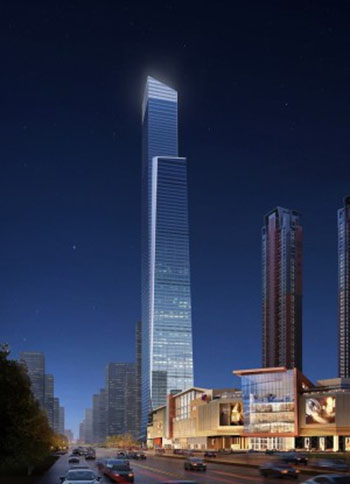 A crystalline supertall has topped out in Nanning.