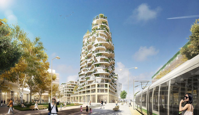 Rendering of Roch Tower, set to be at the heart of an urban renewal project in Montpellier.