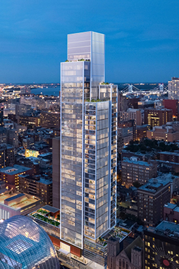 The 47-story Arthaus overlooks Philadelphia's Kimmel Center.