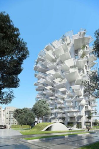 L'Arbre Blanc was inspired by the city's tradition of outdoor living. © SF Architects NL Associates