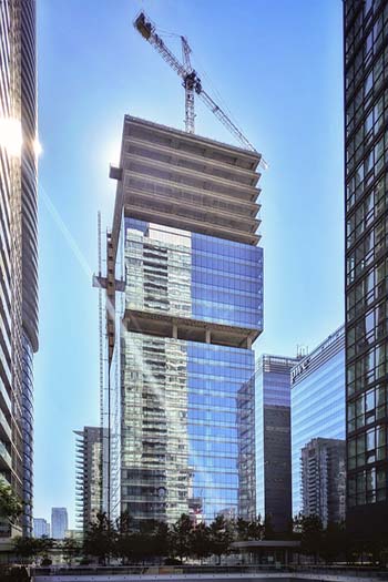 Cladding installation on the 16 York tower.