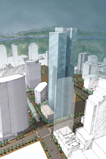 While the specifics of the proposed building may change as it undergoes review, the size suggests room for nearly 4,200 employees. Image source: The Seattle Times