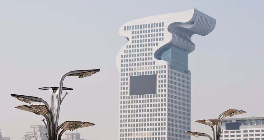 The tower was designed to resemble a dragon's head, with a further four towers representing the creature's body and tail. Credit: Christian Kober/Robert Harding World Imagery