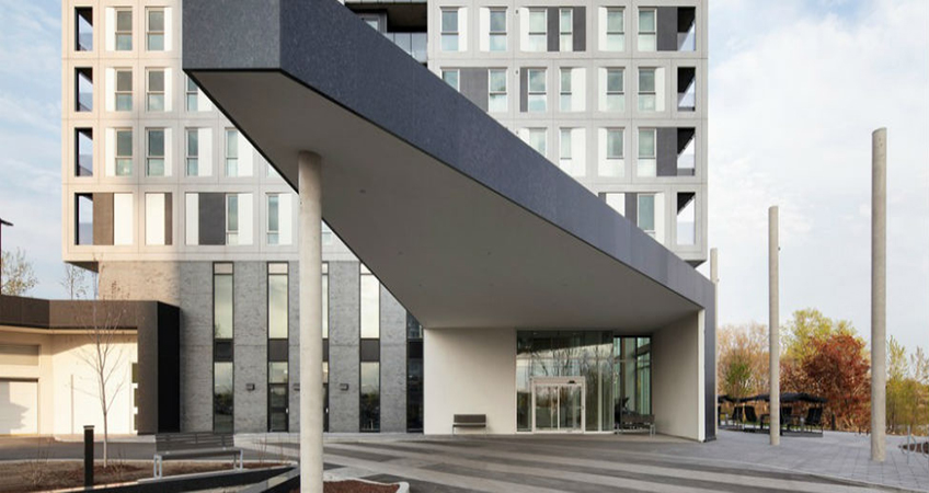 The development will boast panoramic views of the nearby river and a glimpse of Montreal's Mount Royal.