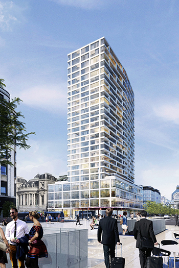Antwerp Tower will be located 300 meters from the city’s central train station.
