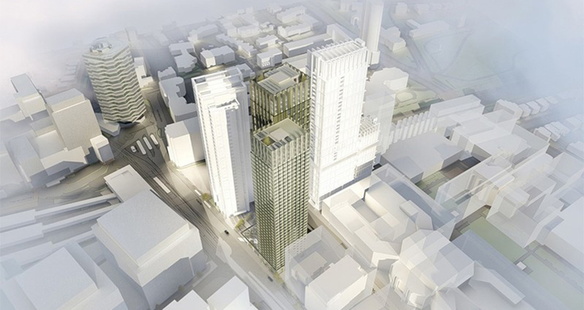 101 George Street which is currently being redeveloped into part 38-story, part 44-story building of 546 flats.