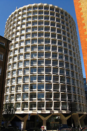 Space House was one of many postwar UK office buildings listed in 2015 as a landmark.