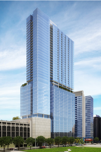1230 West Peachtree will provide 8,600 square feet (800 square meters) of ground-level retail beneath 258,000 square feet (24,000 square meters) of office space and 328 market-rate apartments across 40 floors.
